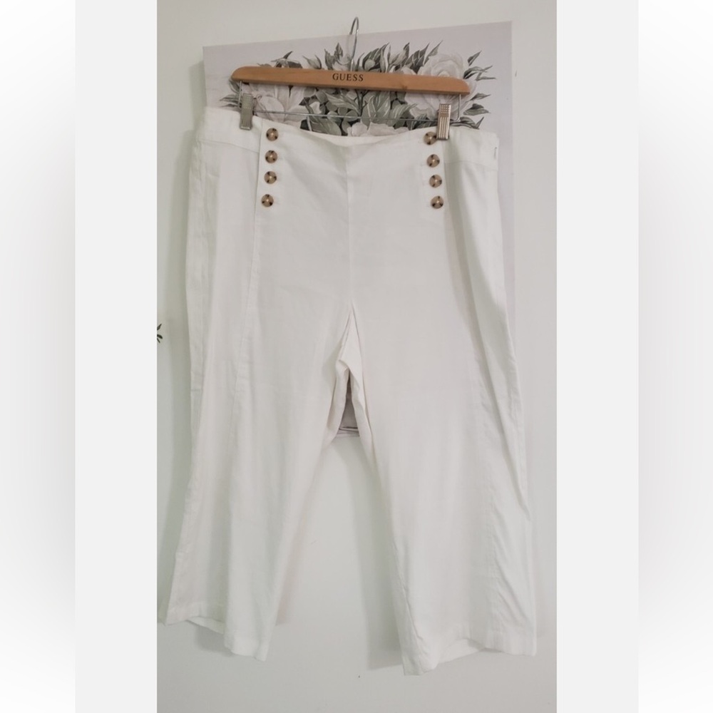 J.Jill Linen Blend Stretch Wide Leg High Rise Crop Ankle Pants Like New Sz 16P - Picture 2 of 9